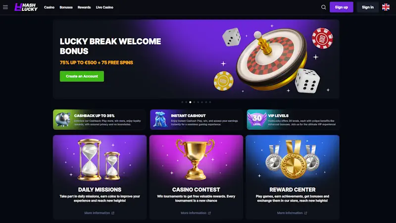 Hashlucky: Crypto Casino Zonder CRUKS met Snelle Withdrawals